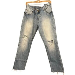 Kut from the Kloth Light Blue Distressed Raw Hem Women’s Denim Jeans Size 12